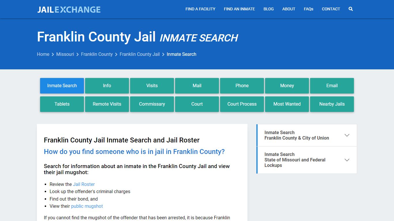 Inmate Search: Roster & Mugshots - Franklin County Jail, MO